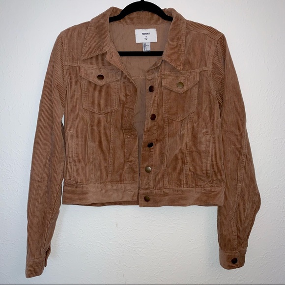 Forever 21 Jackets & Blazers - Trendy Brown Corduroy Button Down Spring Jacket